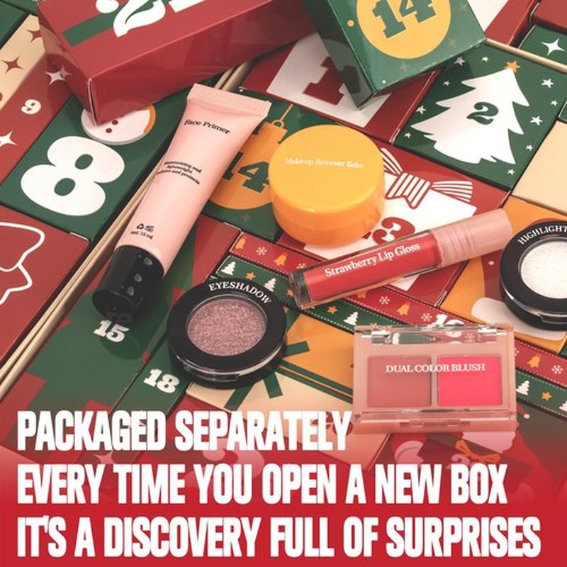 Makeup Advent Calendar 2025-24 Days Advent Calendar for Teen Girls Makeup Gift Set - Advent Beauty Calendar 2025, Individually Boxed Makeup & Cosmetic Surprises - Christmas Gifts for Teen Girls