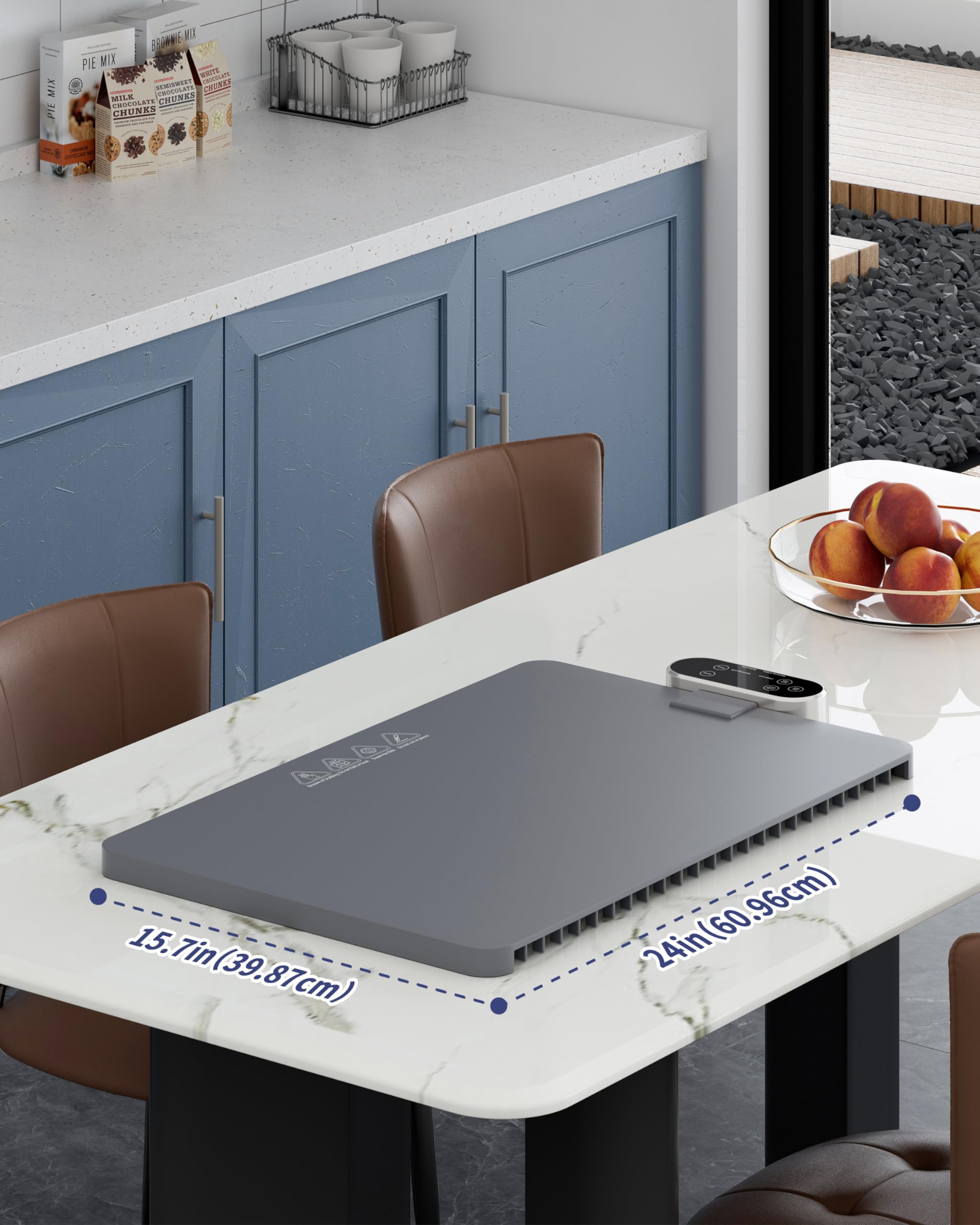 Food Warming Mat, Silicone Full Surface Heating Warming Mat for Food with 6 Temperature Settings, Timer and Child Lock, Electric Roll Up Food Warmers Tray for Parties Buffet,Home and Commercial Use.