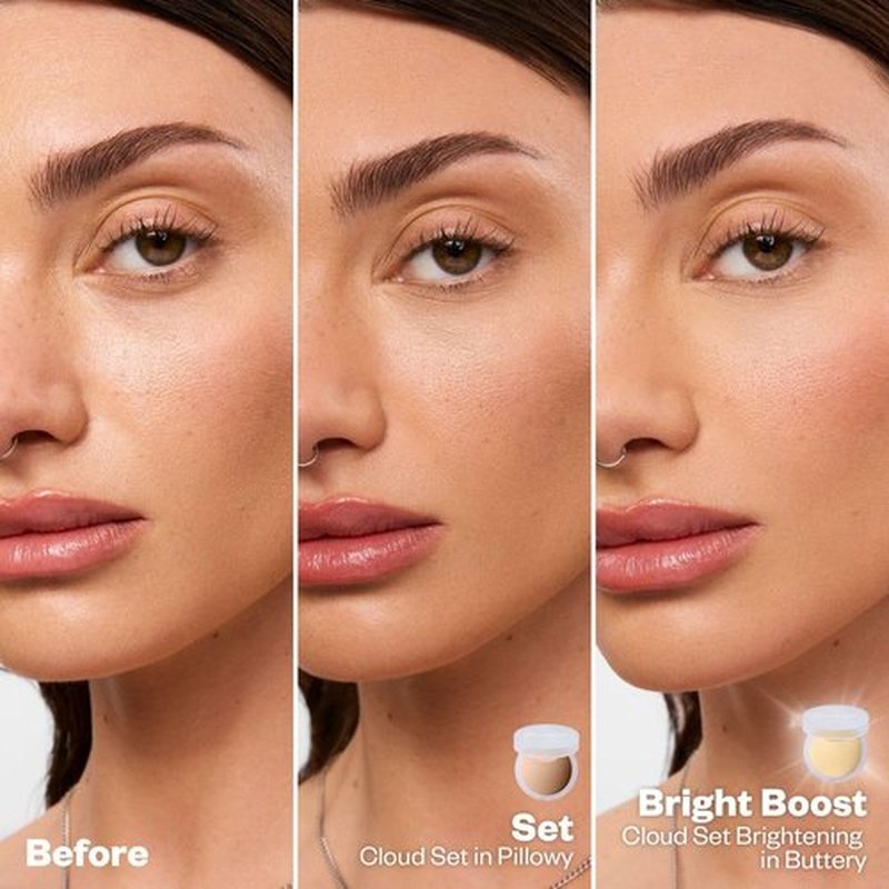 Kosas Cloud Set Pressed Setting Powder – Translucent Shine Control Face Powder, Soft Matte Finish, Comfy (Sheer Medium)