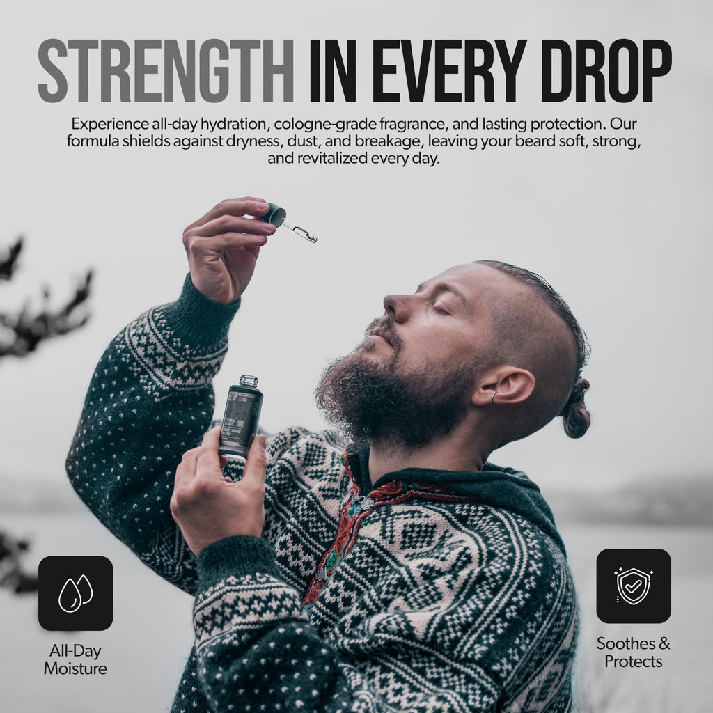 The Beard Struggle - Day Liquid Tonic Beard Oil - Platinum Collection, Vanir's Wisdom - Beard Oil for Men - Moisturize, Softens Hair, Reduces Itch - Day Time Beard Growth Oil (1.35 Fl oz)