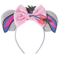 Opzzqz Mouse Ear Headbands for Women Giltter Bow Headband for Girls Birthday Party Decorations