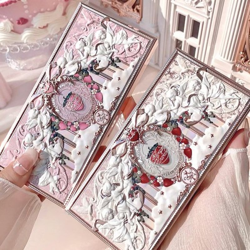 Flower Knows Strawberry Cupid Makeup Palette,Pink Face Makeup with 5 Matte + 2 Shimmer Shades,Blendable Smooth Cute All- In-One Make Up Palette,0.49 Oz(02 Cupid's Mischief)