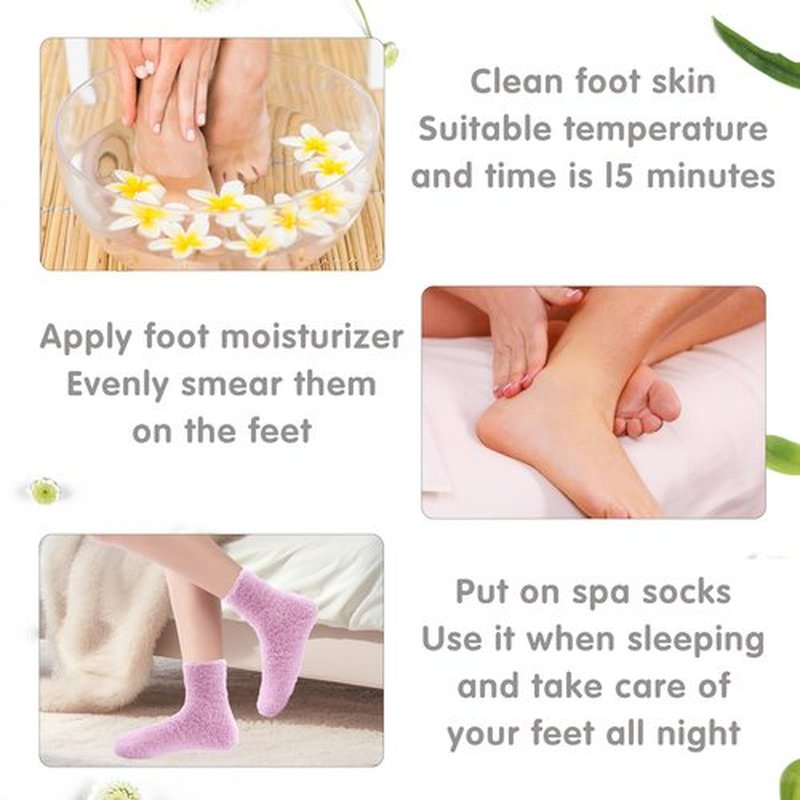 3 Pairs Aloe Moisturizing Socks for Dry Cracked Feet, Sleeping Fuzzy Non-Slip Lotion Socks for Women Men Spa, Foot Care for Repairing Softening Dry Cracked Heel