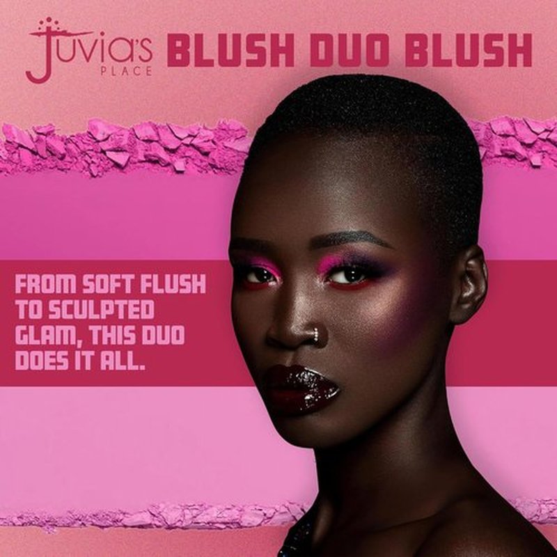 Juvia's Place Blushed Duo Blush Volume 4 - Two-Tone Pigmented Pressed Mineral Powder | Matte Finish for All Skin Tones