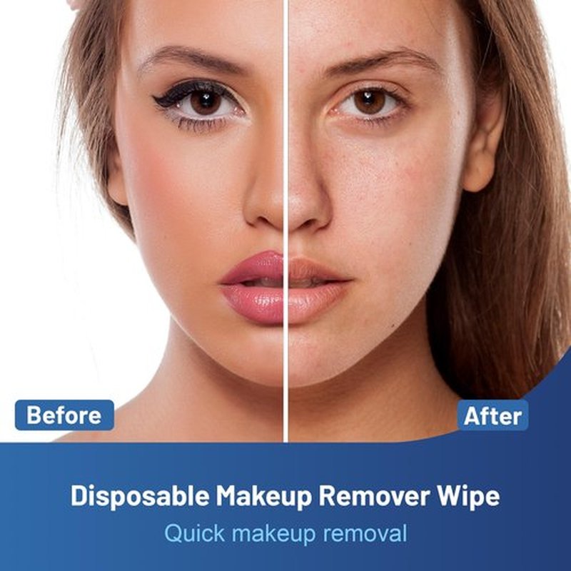 100 Count Makeup Remover Wipes Individually Wrapped, Travel Individual Wet Wipes Bulk, Gentle Cleansing for Face Mascara Lipstick, Single Makeup Removing Wet Wipes