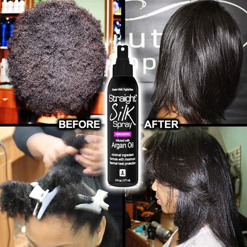 Silk Spray by Straight - Moroccan Argan Oil Thermal Protector for Hair | Alcohol-Free, Heat Protectant up to 450°F | 6oz