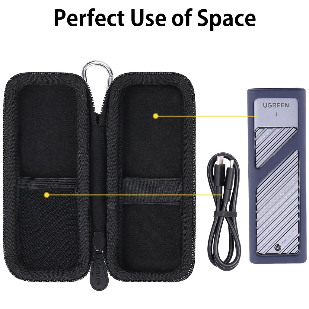 Aenllosi Hard Case Compatible with UGREEN NVMe and SATA M.2 Enclosure,Holder for NVMe SSD Enclosure(Case Only)