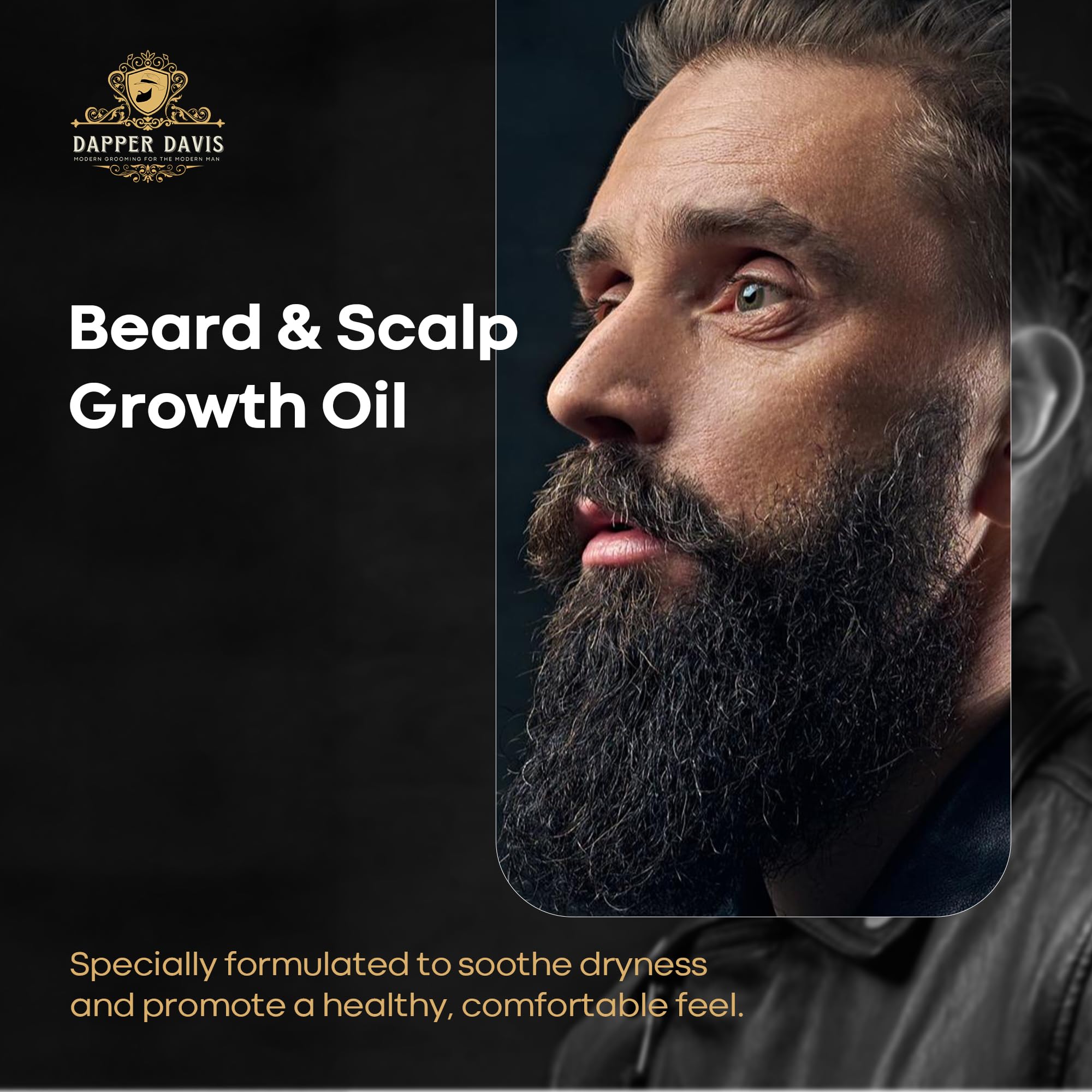 Dapper Davis Beard Oil for Men & Scalp Care | Avocado, Jojoba & Rosemary Oil Blend | Beard Conditioner for Softening, Moisturizing & Grooming | Lightweight Non-Greasy Formula (4 oz)