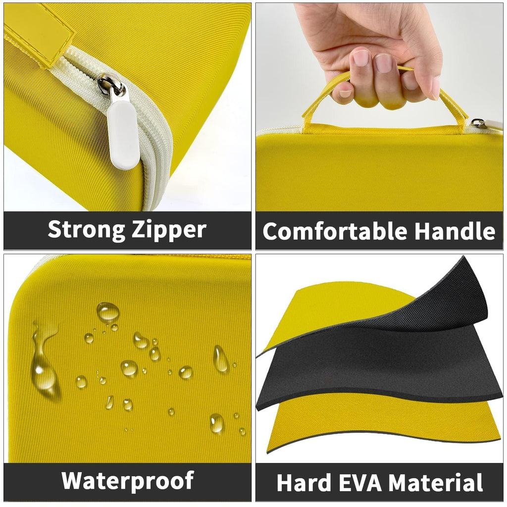 Case Compatible with Newbealer/for Sunbeam Hot-2-Trot/for Oliso M3Pro M2 Mini Travel Iron for Sewing, Carrying Holder for Small Craft Quilting Irons with Steam& Silicone Rest (Box Only)- Yellow