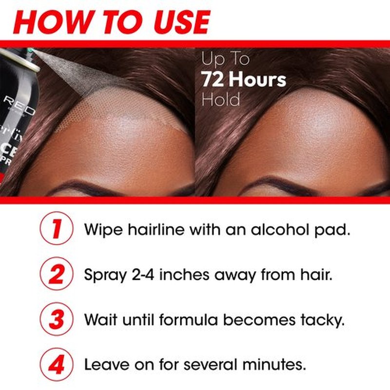 Red by Kiss Lace Bond Hold Spray Styler Fixer – The Ultimate Adhesive Spray for Wigs, Active Use, Fast Drying, Up to 72Hours 20X Stronger Hold, Daily Wig Applications
