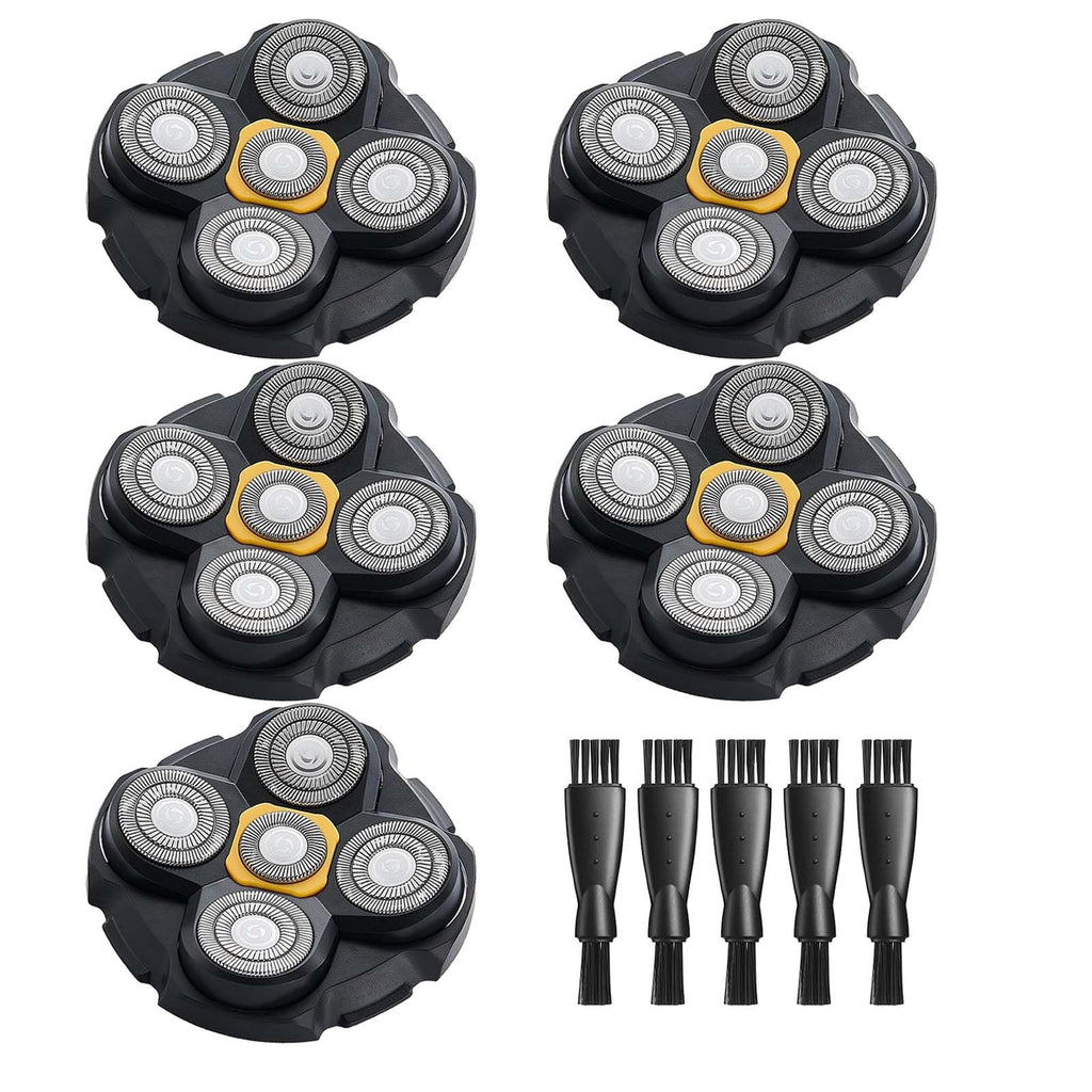 MTTTBHS Head Shaver Blades for Microtouch Titanium Head Shaver, 5PCS Microtouch Titanium Replacement Head, 5 Cleaning Brush