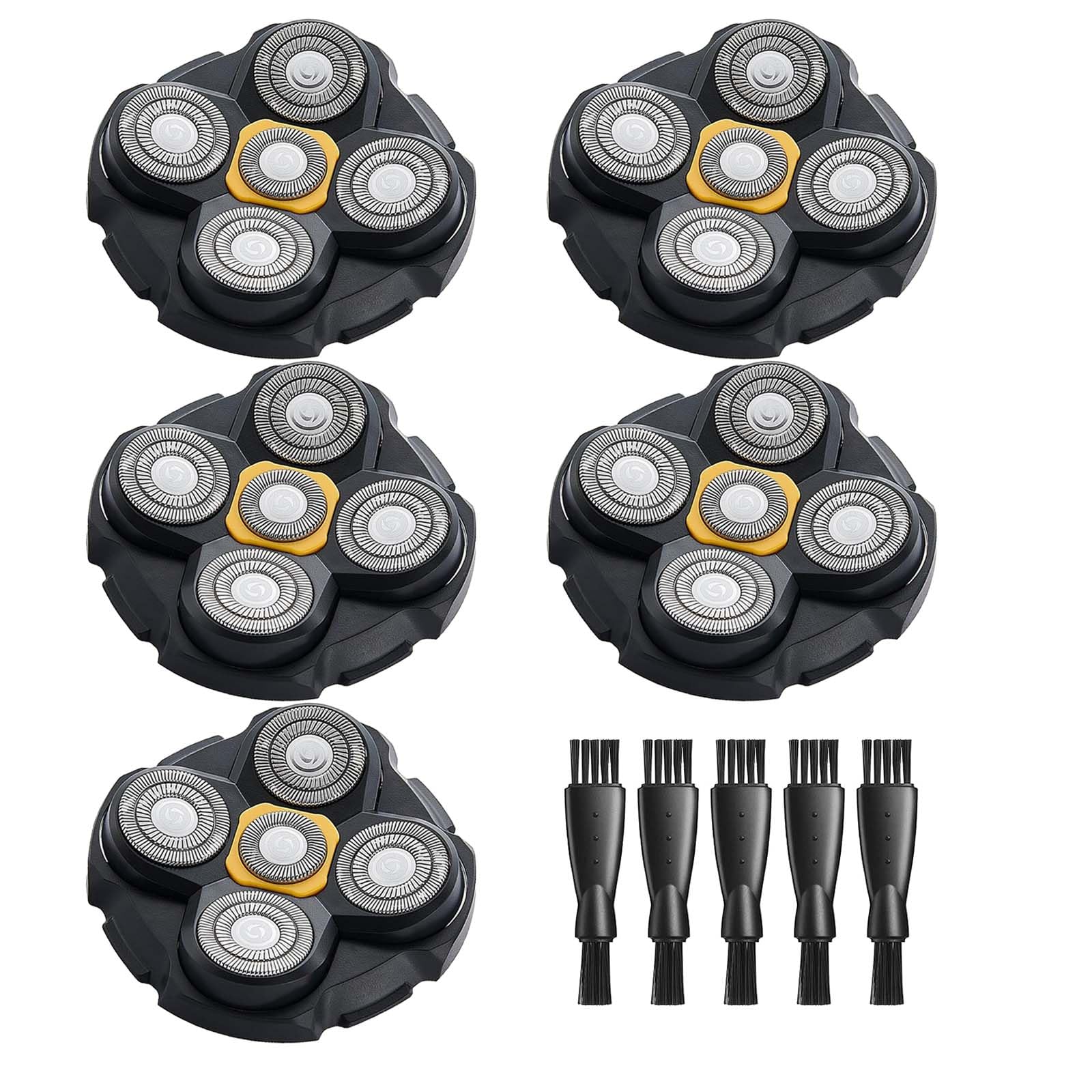 MTTTBHS Head Shaver Blades for Microtouch Titanium Head Shaver, 5PCS Microtouch Titanium Replacement Head, 5 Cleaning Brush
