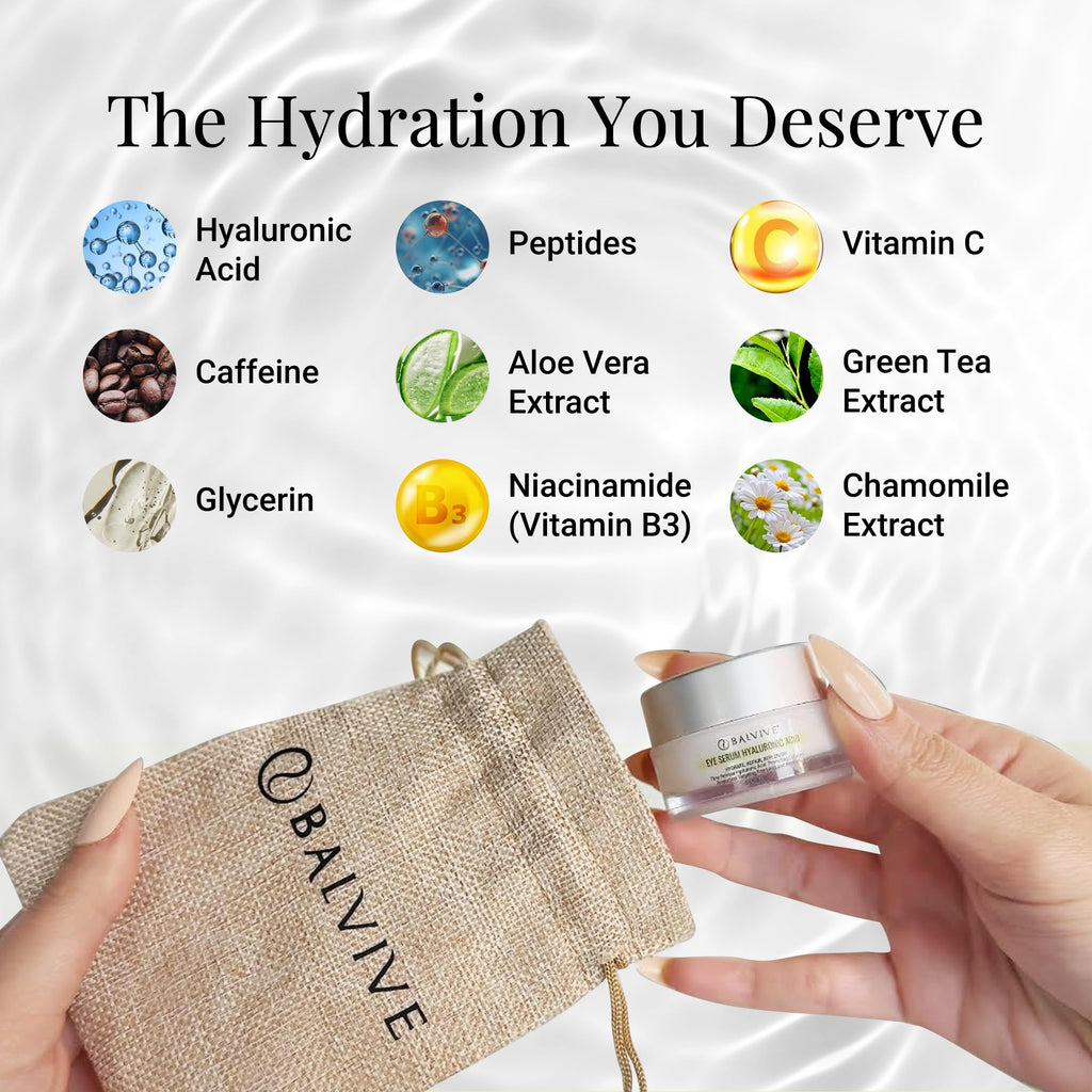 BALVIVE Caffeine Under Eye Cream for Dark Circles, Puffiness, Wrinkles, Bags Under Eye & Fine Lines with Retinol & Multi-Peptides - Brightening, Hydrating & Revitalizing for Women & Men, 30ml
