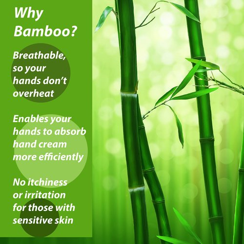 Bamboo Gloves for Eczema, Medium/Large, Women and Men, Dry Hands, Overnight Moisturizing Gloves, 3 Pairs