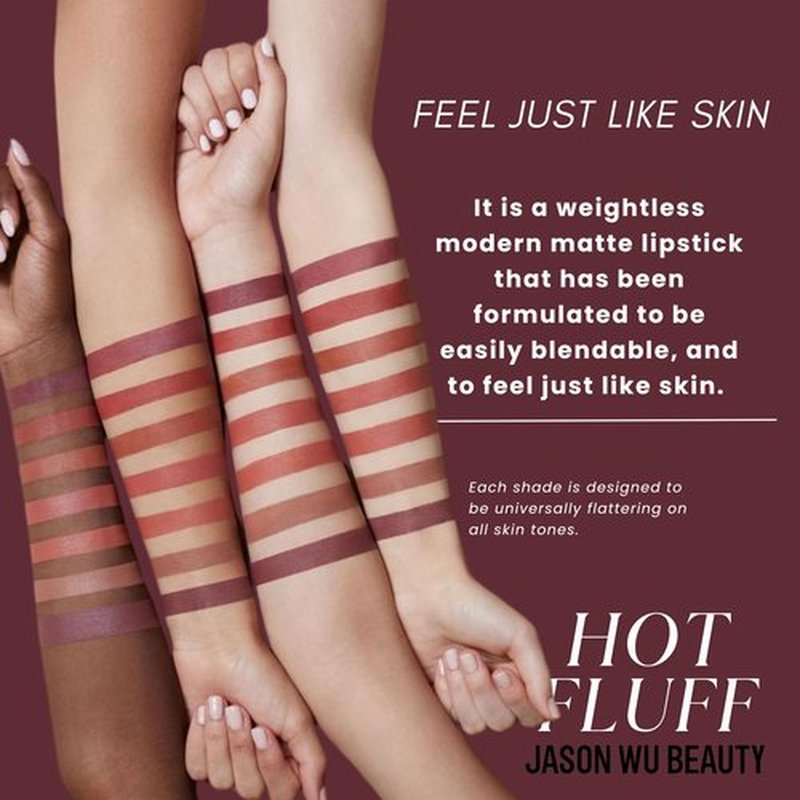Jason Wu Beauty Hot Fluff Modern Matte Lipstick - 3-in-1 Lipstick, Blush, Shadow, 3.8g 0.134oz (Jelly Roll, 3.8g)
