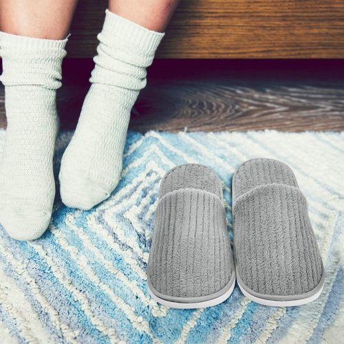 SATINIOR 18 Pairs House Slippers for Guests- Washable Thick Spa Slippers Non Slip Indoor for Hotel Home, Women & Men