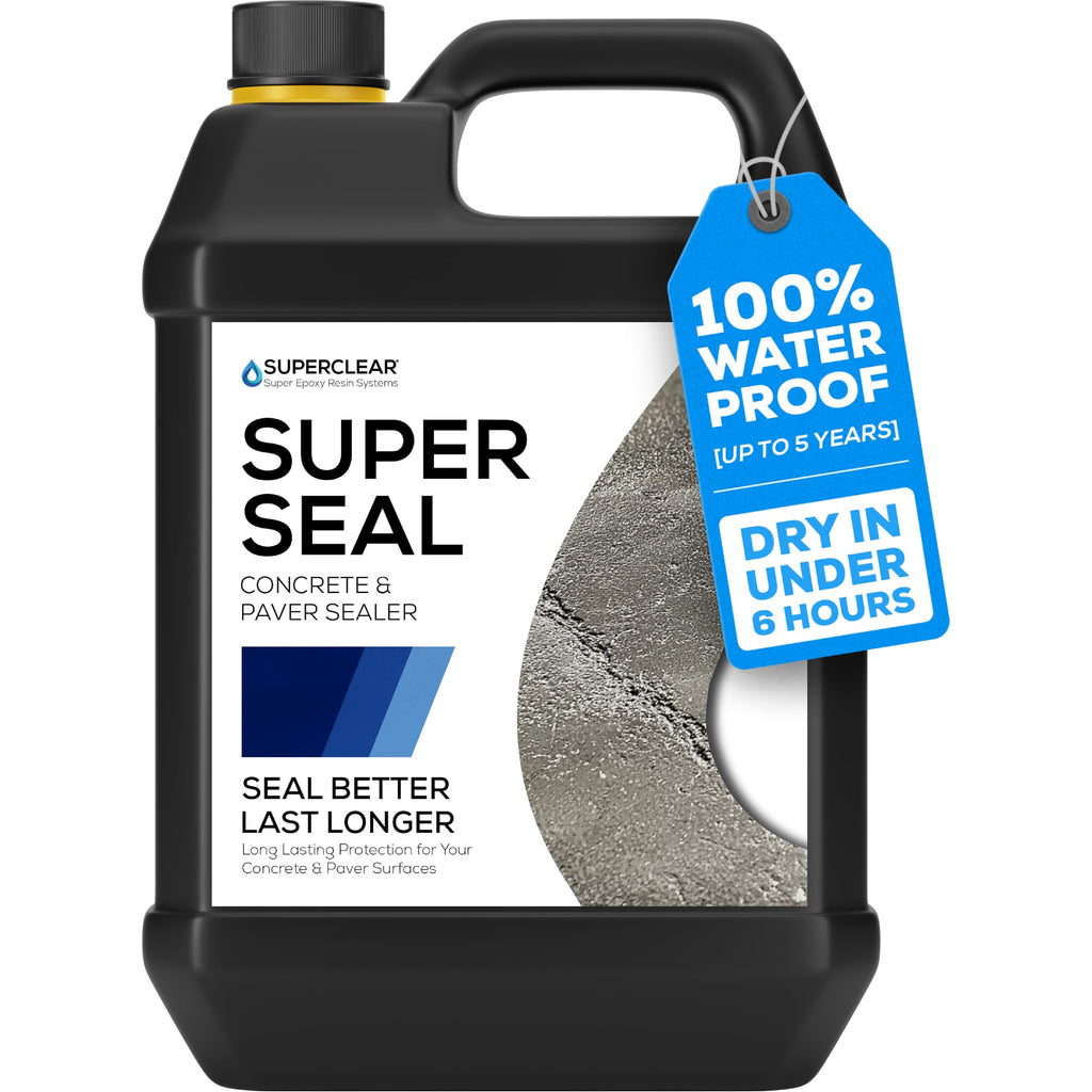 Superclear Modified Acrylic Concrete Paver Super Sealer 1 Gallon, Wet Look Penetrating Sealer for Pavers, Patios, Pool Decks, and Driveways, Pet Friendly Zero VOC