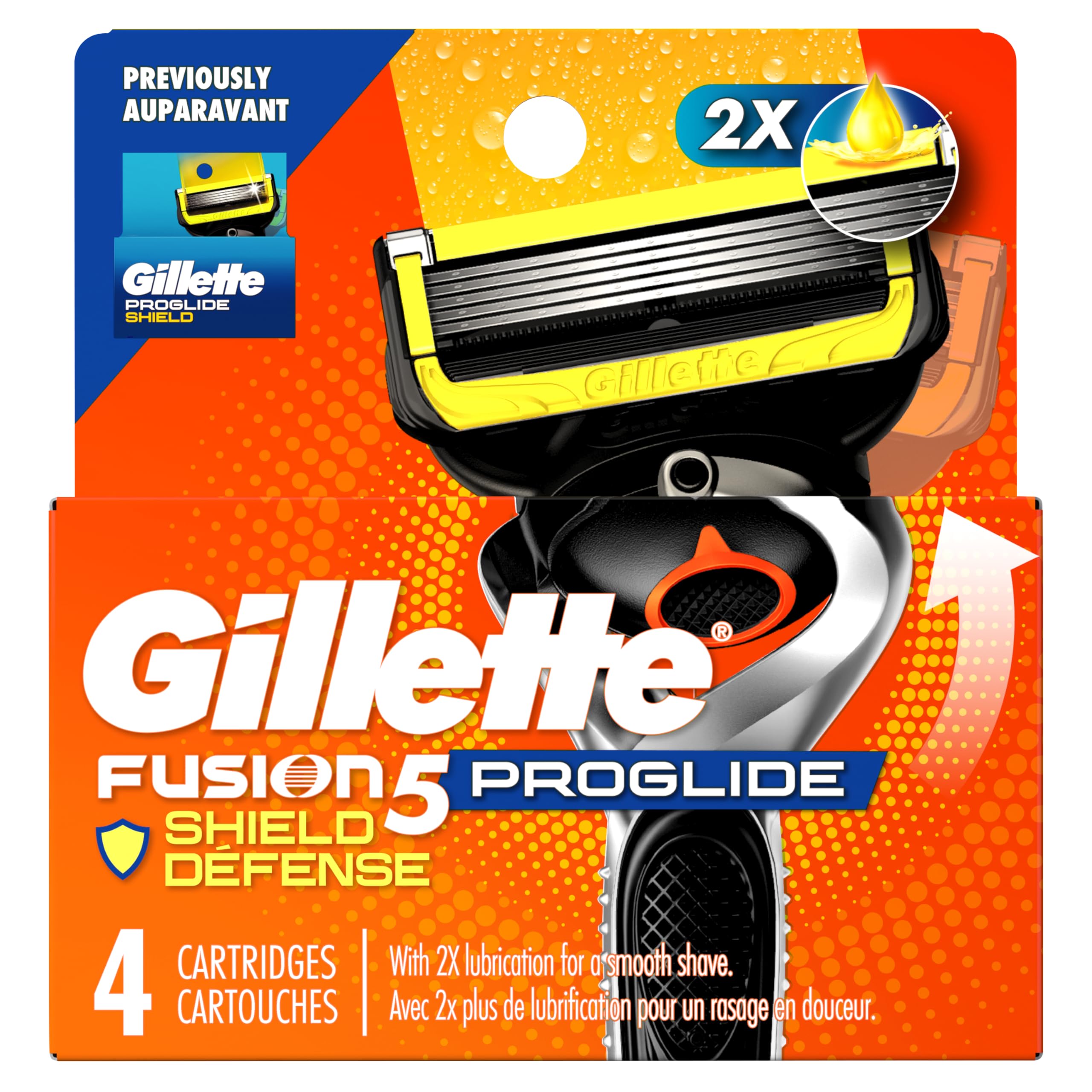 Gillette ProGlide Shield Razor Refills for Men, 4 Blade Refills