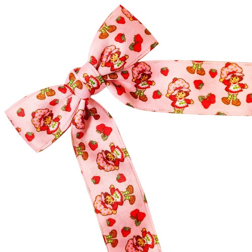 Strawberry Shortcake Printed Long Tail Hair Bow Set for Girls – 7-Pack Printed Bows with Alligator Clips – Cute Hair Accessories for Kids Ages 3+
