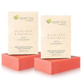 Aloe Vera & Oatmeal Soap Bar with Calamine, Natural & Organic Ingredients - Organic Aloe Vera & Colloidal Oats. Face & Body - for Men, Women & Teens. Gentle Body Wash. 4.5 oz Bar (Pack of 2)