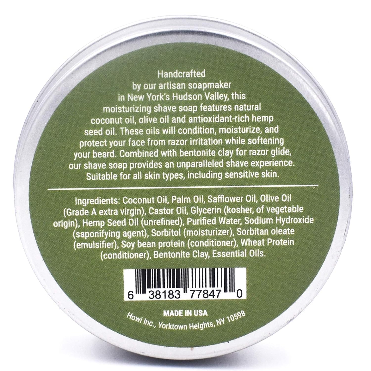 Taconic Shave Barbershop Quality Shaving Soap with Anti-Oxidant Rich Natural Oils – Large 4 Ounce (3 Inch Puck) - Excellent forr All Skin Types (Urban Woods)