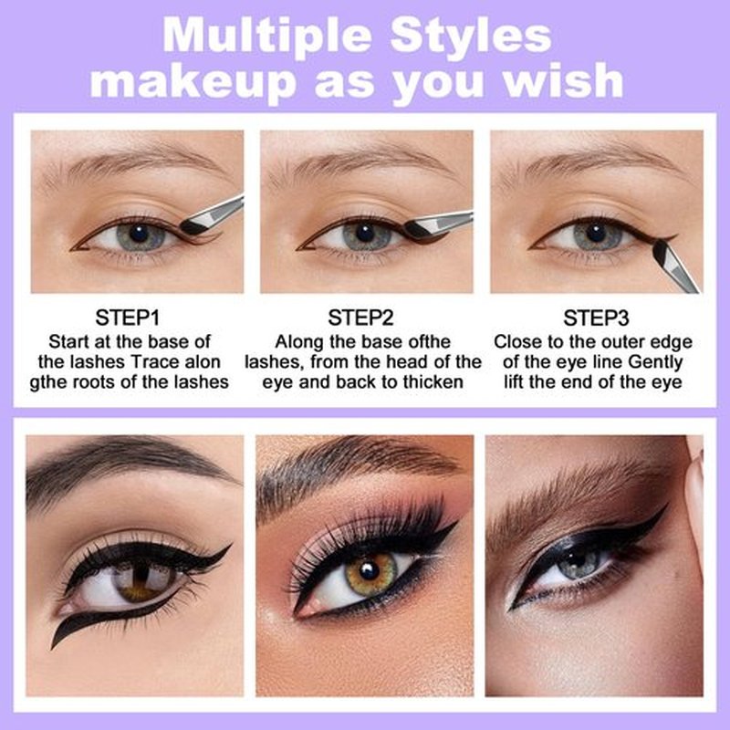 LAVONE Eyeliner Set - Waterproof Makeup Kit with Liquid Eye Liner Pencil, Gel Eyeliner and Angled Eye Liner Brush, Waterproof, Smudge Resistant, Long Lasting Formula - Black