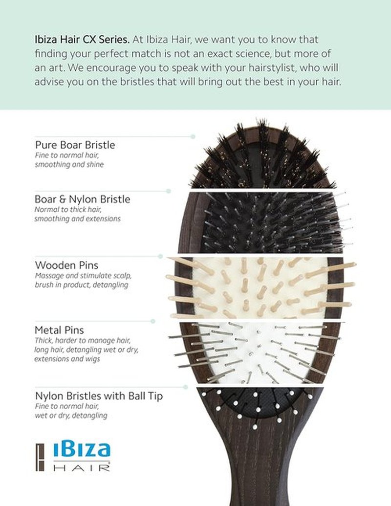 Ibiza Hair Professional CX Series Brushes - Round, Paddle & Oval Styles for Effortless Styling