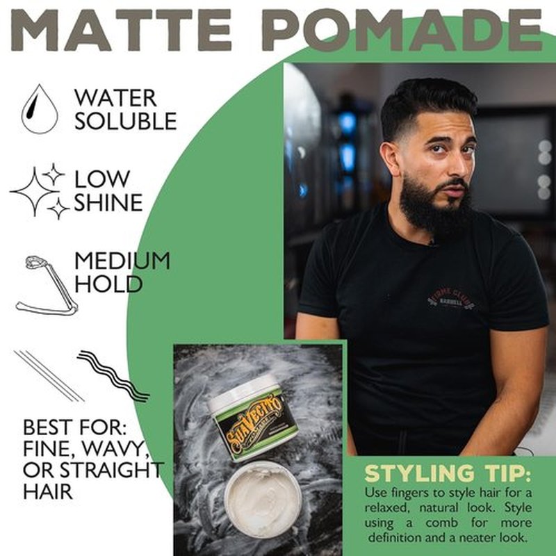 Suavecito Pomade - Matte Hair Paste for Men | Shine-Free Formula, Medium Hold, 5 oz
