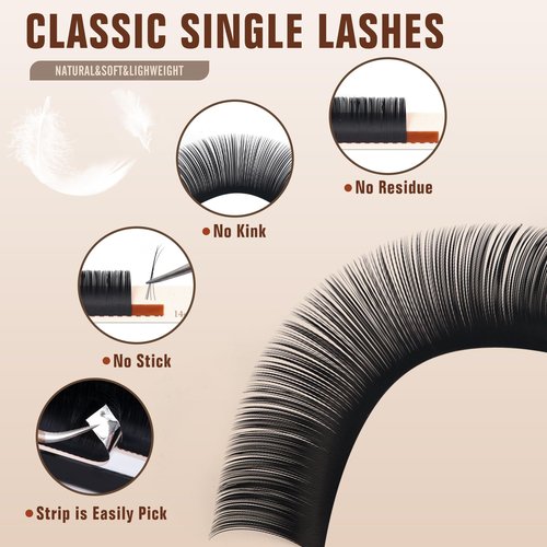 Classic Volume Lash Extension, 0.05 C Curl 9-20mm Mixed Eyelash Extension Lash Trays, Super Matt Black Individual Lash Extensions for Professional Salon Use