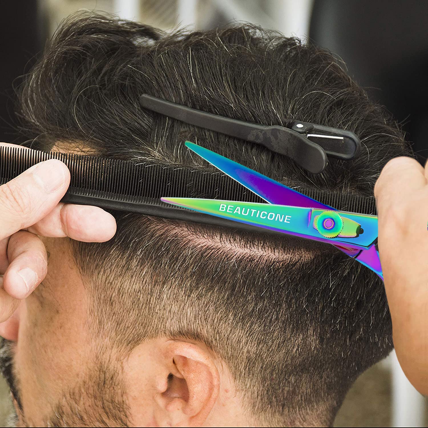 Hair Cutting & Thinning Scissors Set, Professional 6.5" Barber Shears for Haircut Men/Women, Beard & Mustache Trimming Stainless Steel Hairdressing Scissors, Adjustable Screw