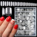 LoveOurHome 600pc Extra Short Square Nail Tips Clear Press on Nails Short Fake Nails, Soft Gel Nail Tip Full Cover Clear Acrylic Nails XS Square Fake Nail Artificial Fingernail for Gel Nail Extension