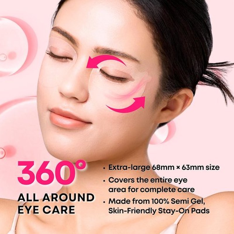 Skiennix 360° Collagen Eye Masks - Korean Under Eye Patches for Fine Lines & Dark Circles | 50 Masks