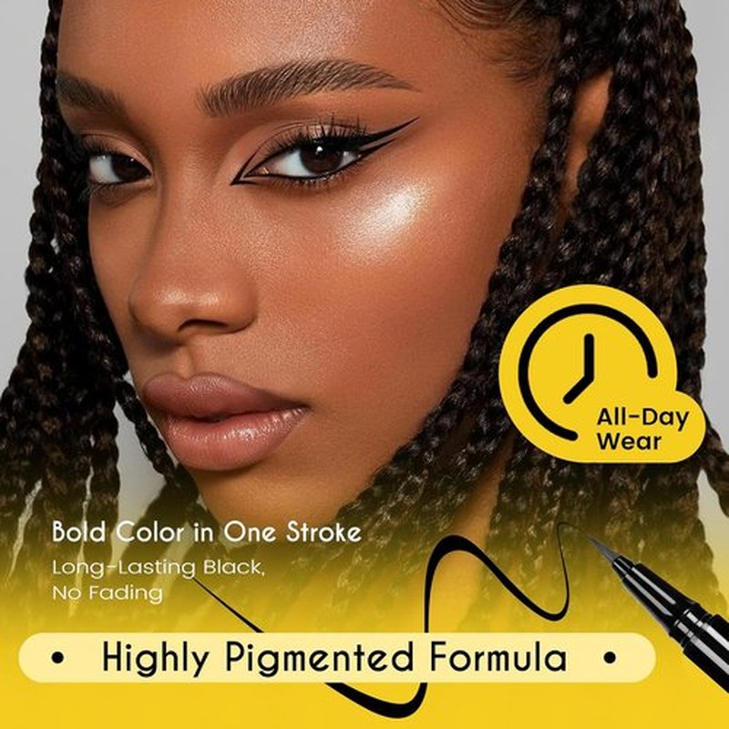 Regine Switzerland Liquid Eyeliner - Waterproof Black Pen with Vegan Formula for Long-Lasting Wear