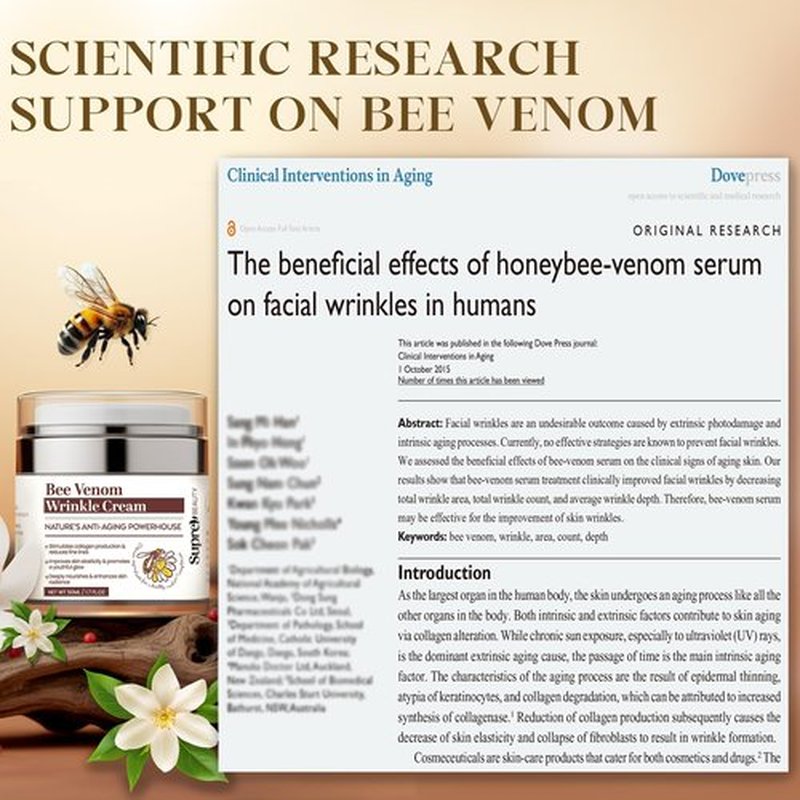 SupreH Bee Venom Cream Wrinkle Filler: Instant Face Lift Cream and Eye Tightener Cream with Hyaluronic acid Niacinamide for women and men 50