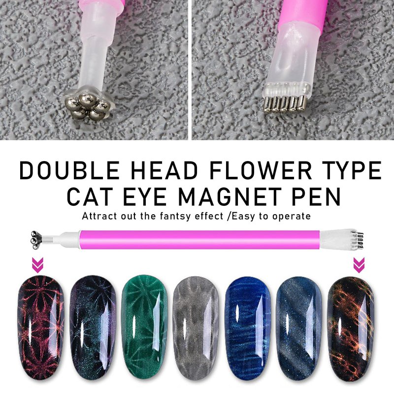 XEAOHESY 14pcs Cat Eye Magnets, 3-in-1 Heart Magnet for Nails, Flower Magnet, Cylindrical Rectangular Magnet+Scissor-Shaped Plates+Y-Shaped Brackets+Bunny-Shaped Plates for French Heart Bunny Effect