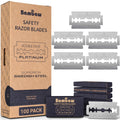 Bambaw Double Edge Safety Razor Blades, 100 Pack, Platinum Swedish Stainless Steel Replacement Razor Blades, Long-Lasting Performance, Smooth & Precise Shave, Up to 2 Years Supply