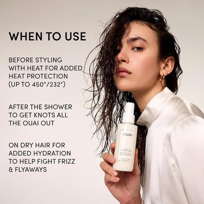OUAI Leave-In Conditioner | Heat Protectant & Detangler Spray for Frizz Control - 1.5 oz