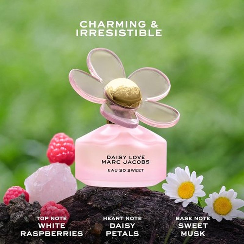 Marc Jacobs Daisy Love Eau So Sweet Eau de Toilette - Floral Women's Perfume with White Raspberries & Daisy Petals