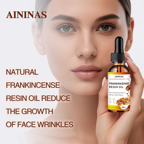 AININAS Organic Frankincense Resin Facial Oil - Reduces Fine Lines & Wrinkles, Soothes & Repairs Skin, Deep Hydration for Face & Body - 2 Fl Oz - Natural Anti-Aging Serum for Women & Men