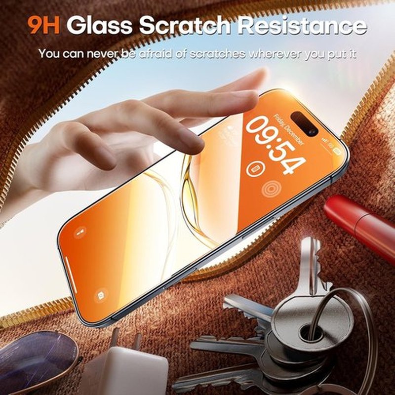 TOCOL iPhone 17 Screen Protector - 9H Hardness Military Grade Tempered Glass | Full Coverage 2 Pack