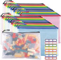 Skiennix 24-Piece Mesh Zipper Pouch Set - Waterproof A4 Document Bags for Organization & Travel