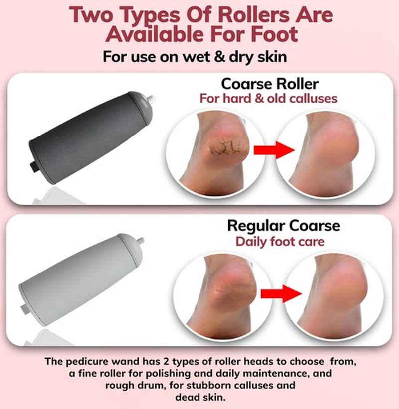 Electric Callus Removers for Feet, Rechargeable Electric Foot Callus Remover Pedicure, Removes Dry Skin for Smoother Feet, Foot Care for Dead Skin Ideal Gift (Silver)