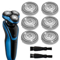 6PCS SH30 Replacement Heads Compatible with Philips Norelco Series 3000/2000/1000, New Upgraded SH30 Replacement Double Blades with 2 Brushes for Men