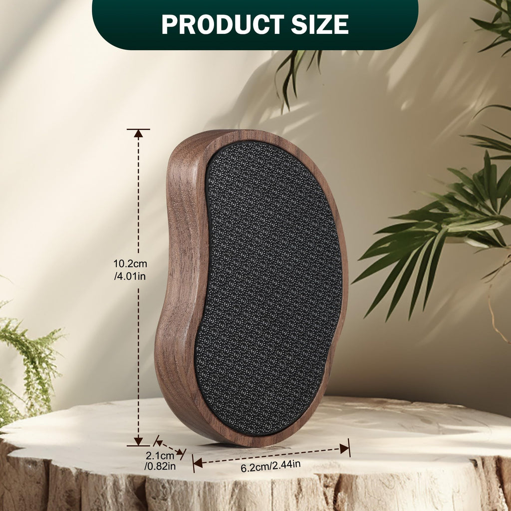 FVION Nano Glass Foot File with Bamboo Handle - Foot Scrubber Dead Skin Pumice Stone for Feet - The Ultimate Gentle Pedicure File Feet Callus Remover (Brown)