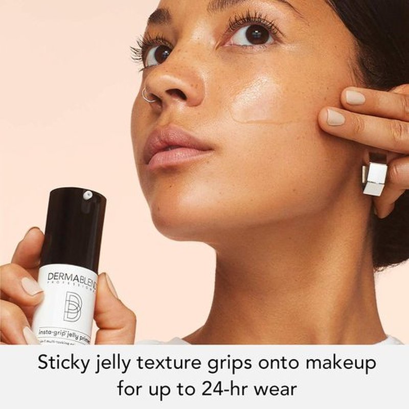 Dermablend Insta-Grip Jelly Primer - Silicone-Free Face Primer for Dry Skin | 24HR Pore Minimizing, 1.0 Fl Oz