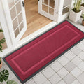 OLANLY Waterproof Front Door Mat - All-Season Indoor Outdoor Doormat, Easy Clean, 47x17, Burgundy