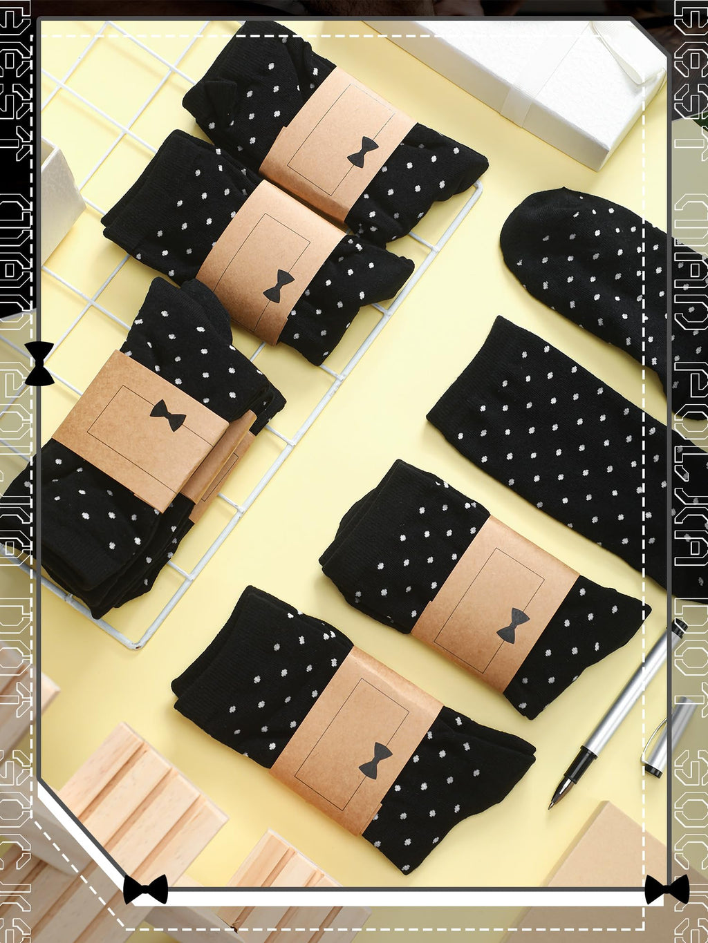 Glitopper 8 Pair Groomsmen Gifts for Men Groomsmen Proposal Socks for Wedding Novelty Funny Dress Socks Man Gifts(Black,Classic Style)