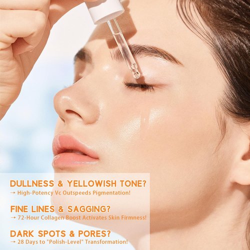 Premium 20% Vitamin C Serum for Face with Vitamin E, Sodium Hyaluronate - Boost Skin Collagen,Hydrate & Plump Skin, Anti Aging & Wrinkle Facial Serum (1 Fl Oz, Scented)