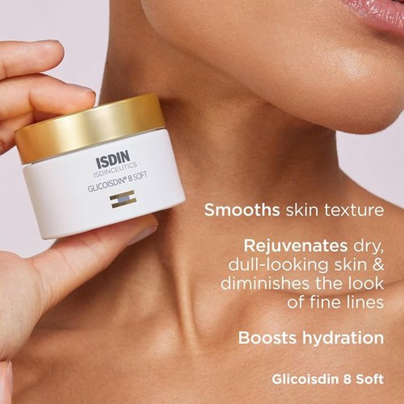 ISDIN Isdinceutics Glicoisdin 8 Soft Exfoliant Cream - 3.2% Glycolic Acid | Smooths Skin Texture & Boosts Hydration | 1.76 OZ