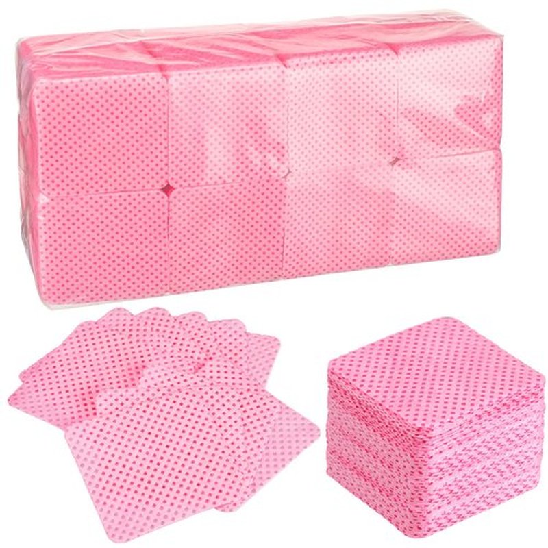 Maitys 1000 Pieces Eyelash Extension Glue Wipes Eyelash Glue Cleaner Non Woven Fabric Wipes Lash Supplies Accessories Tools for Extension Nail Polish Bottle(Rose Red)